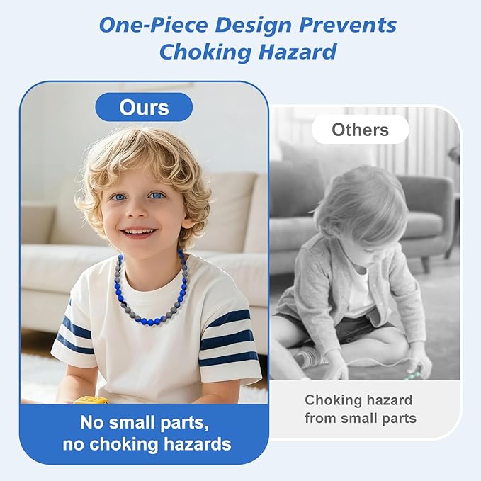 Chew Necklaces Designed for Nail Biting Silicone Necklaces Suitable for Autism, ADHD, and SPD Fidget Oral Chew Toys Sensory Needs in Children and Adults Chewy Necklace Sensory Toys
