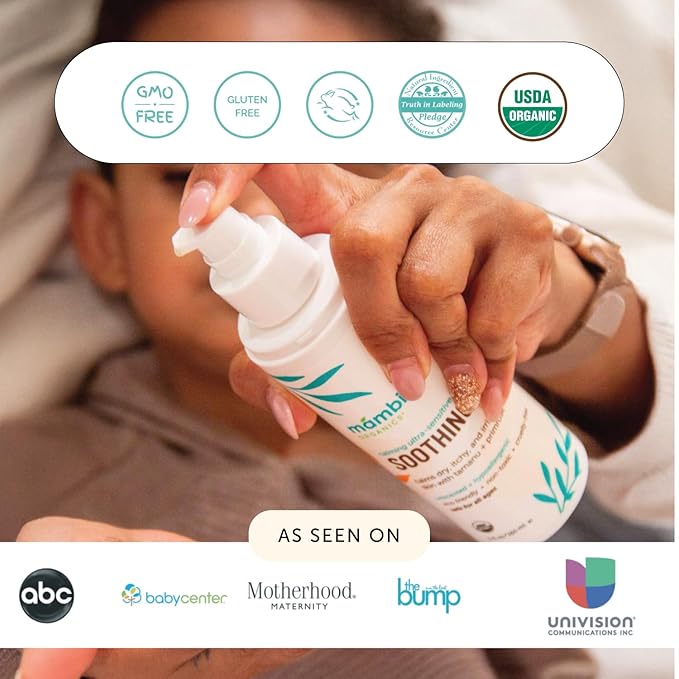Mambino Organics Soothing Baby Oil, Organic Unscented Body Oil with Jojoba, Evening Primrose, Hydrates Dry, Itchy Skin, Gentle for Babies, Kids, Vegan, Baby Care Products, 3 Pack, 5 fl oz
