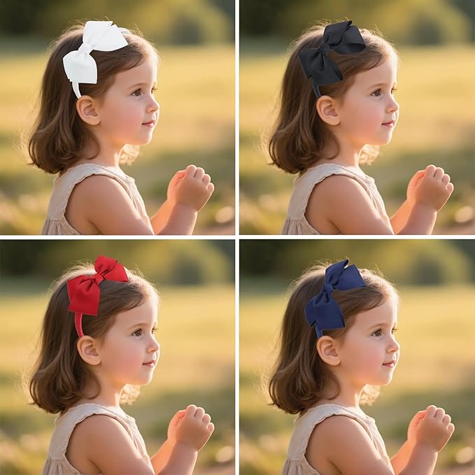 7Rainbows Fashion Cute Black Bow Headband for Girls Toddlers.