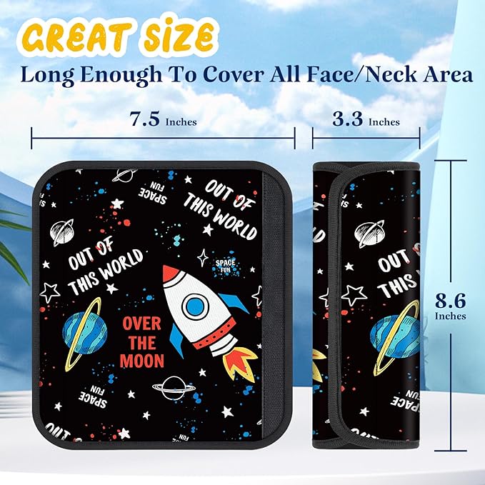 Akkya 2 Pack Seat Belt Cover Pad, Seatbelt Cushion Car Seat Strap Pads for Kids Cute Rocket Carseat Stroller Shoulder Strap Protector Accessories