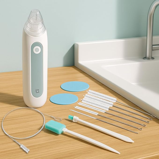 BUSOHA Straw Cleaner Brush kit for Baby Nose Sucker - 11 Piece Straw Cleaner for Nasal Aspirator All‑Angle Infant Nasal Aspirator Cleaning Set Deep Cleans Baby Nose Bulb & Tubing