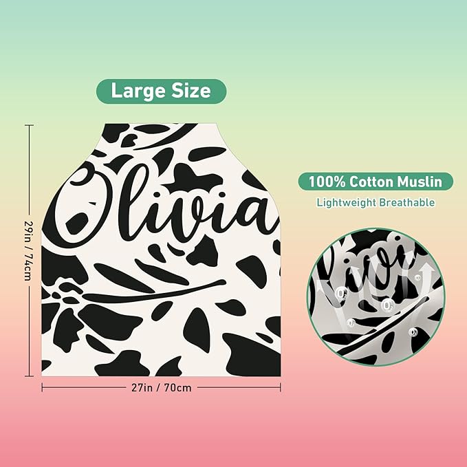 Custom Name Car Seat Canopy - Baby Car Seat Covers, Infant Stroller Cover, Carseat Canopy Christmas Birthday Gifts for Girls and Boys Flower Theme