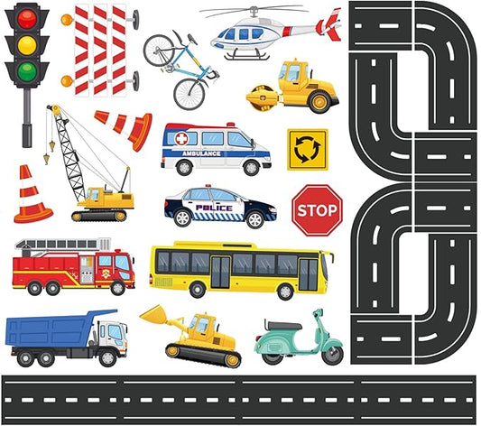 Foam Bath Toys for Toddlers- 29 Piece Vehicles Bath Stickers with Storage Bag Educational Floating Bathtub Traffic Preschool Non-Toxic Fun Bathing for Baby Girls Boys Toddler Kids