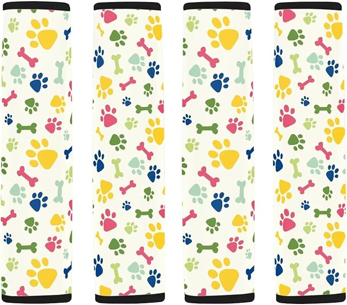 Seat Belt Covers Dog Paw Prints Car Seat Shoulder Strap Pads Seatbelt Pad Seats Belt Cover Pad for Kids 4 Pack Seatbelt Shoulder Pad Car Accessories for Women