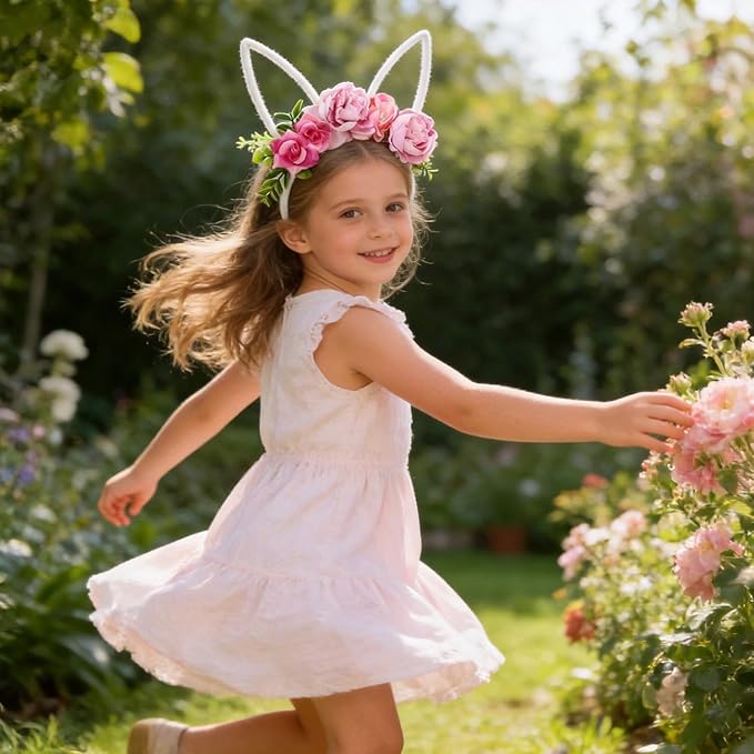 Children Easter Bunny Ears Headband Long Ear Hairband for Baby Girls Infant Toddlers Kids