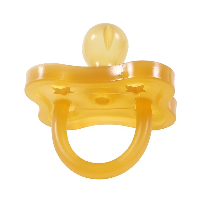 Sweetie Rubber Pacifier STAR SHAPE RUBBER Natural Rubber with Rounded Nipple 1 Count (0-6 small)