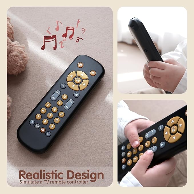 Nueplay Realistic Learning Controller with Light & Music – Interactive Educational Toy for Toddlers, Trilingual English/Spanish/French Number Learning & Pretend Remote Play for Kids Ages 1-3,Black