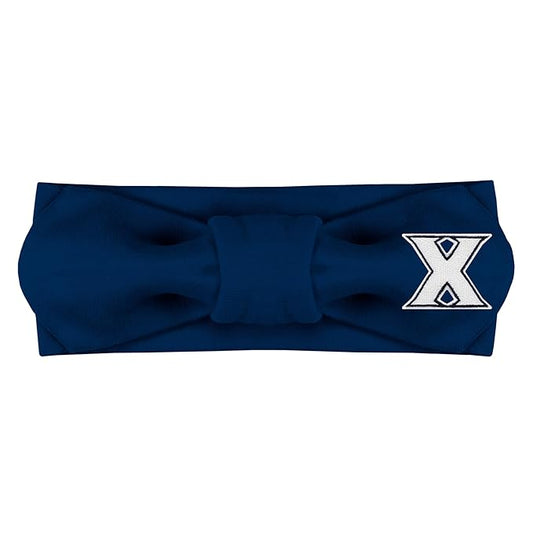 Creative Knitwear Xavier Musketeers Infant Girls Navy Solid Hair Knot Headband Embroidered Logo - Size Newborn - 4T