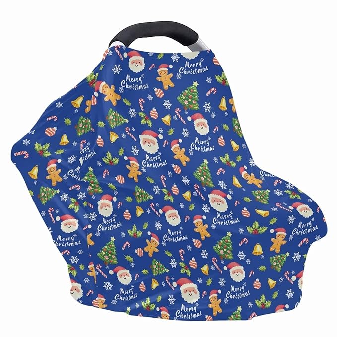 AFPANQZ Santa Print Baby Car Seat Canopy Nursing Cover Sunflower Breastfeeding Scarf Shopping Cart Covers Stroller Sunshade High Chair Cover Car Seat Covers Girls