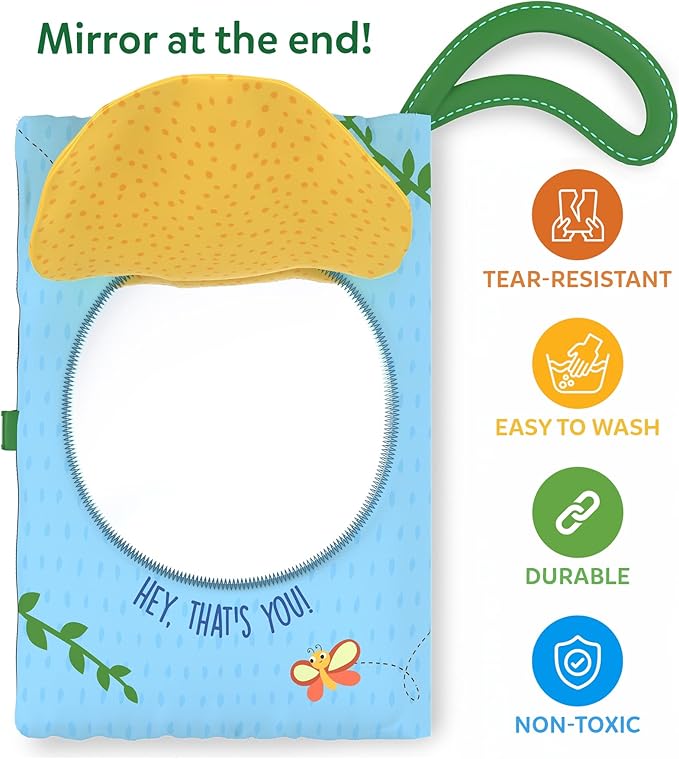 Skillmatics Peek-A-Boo Jungle Book - Soft Cloth Book for Baby, Infant & Toddler Toys, Crinkle Pages for Sensory Play, Gifts for Ages 6 Months and Up
