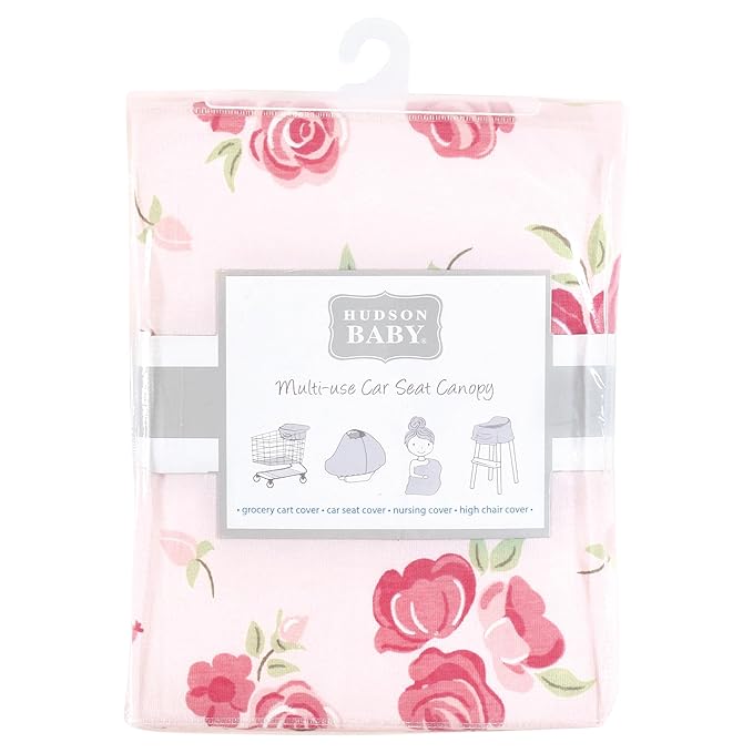 Hudson Baby Unisex Baby Multi-use Car Seat Canopy, Blush Rose, One Size