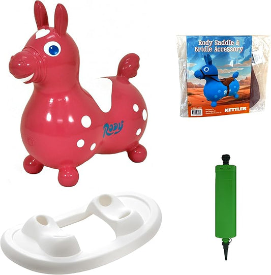 Gymnic Rody with Rocking Base and Saddle (Pink Rody & Rocking Base with Saddle)