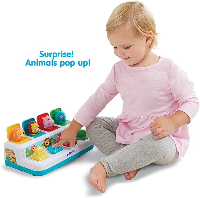 Kidoozie Pop ‘n Play Animal Friends, Pop Up Activity Toy for Learning Colors, Numbers, Animal Names and Sounds; Suitable for Toddlers Ages 12 Months and Older, Small