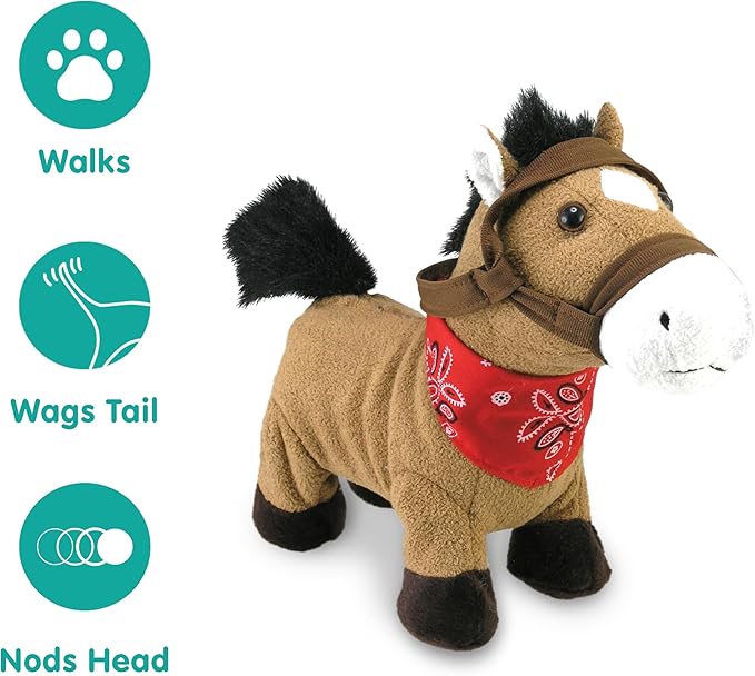 Cuddle Barn – Gallop The Musical Horse | Animated Plush Toy | Gallops, Trots, and Sings “Giddy Up, Lil’ Cowboy” | Stuffed Animal 10”