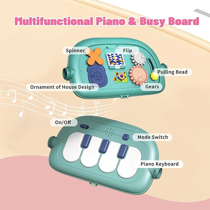 3 in 1 Baby Activity Gym Center, Tummy Time Play Mat, Baby Rattles Set with Storage Case, Teething Toys for Babies, Newborn Christmas Gift for Baby Infant Boys and Girls 0 1 2 3 4 5 6 7 8 9 1