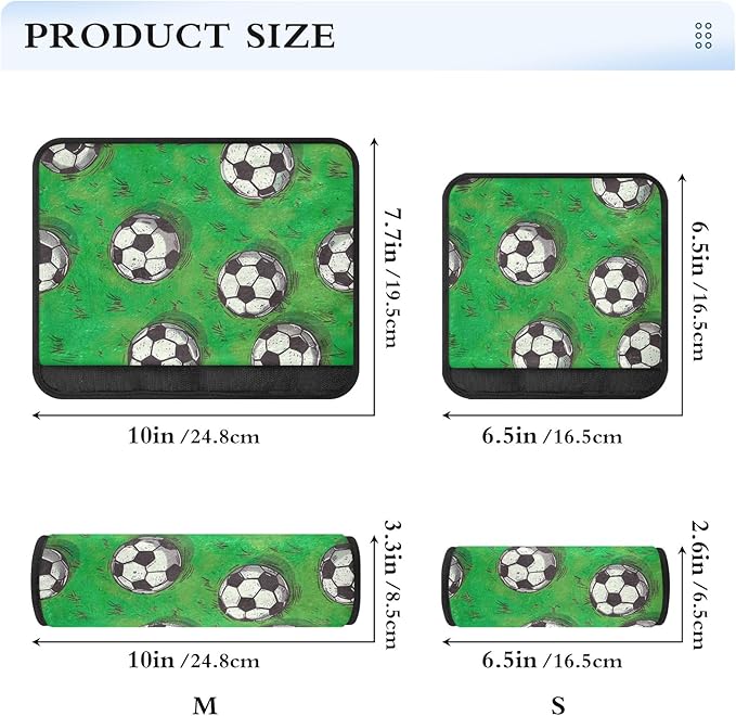 CHIFIGNO Soccer Balls Green Field Seat Belt Cover Pad 2Pcs Seatbelt Cover Comfortable Shoulder Pad Auto Interior Accessories Protect Your Neck and Shoulder