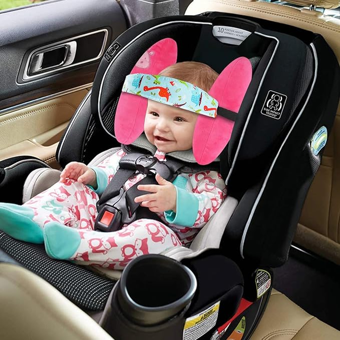 ZYNQACC 2PCS Baby Car Seat Head Support,Toddler Safety Car Seat Sleep Nap Aid Positioner Strap Belt Neck Protection Belt for Children and Kids(Pink, Blue) (Green)