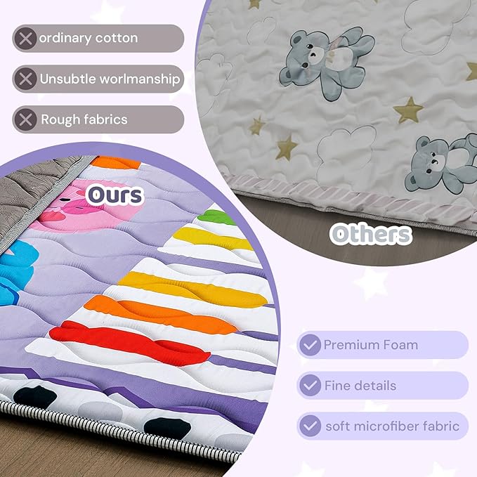 RONGFA Baby Play Mat for Floor, 71'' x 59'' Thicken Foam Soft Padded Playmat for Baby, Playpen Mat for Toddlers Infant Kids, Machine Washable, Non-slip Bottom Safe for Crawling (Piano)