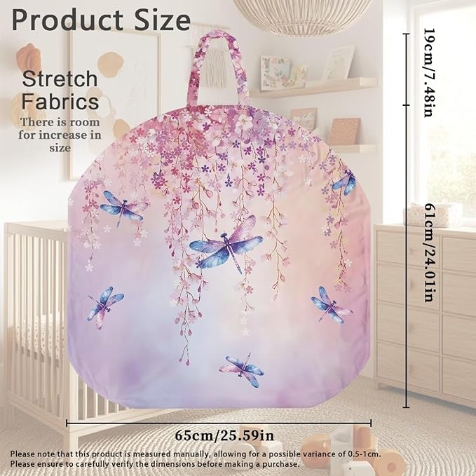 Newborn Lounger Cover, Dragonfly Removable Soft Baby Lounger Cover Waterproof Stretch Infant Lounger Cover for Most Girls Boys