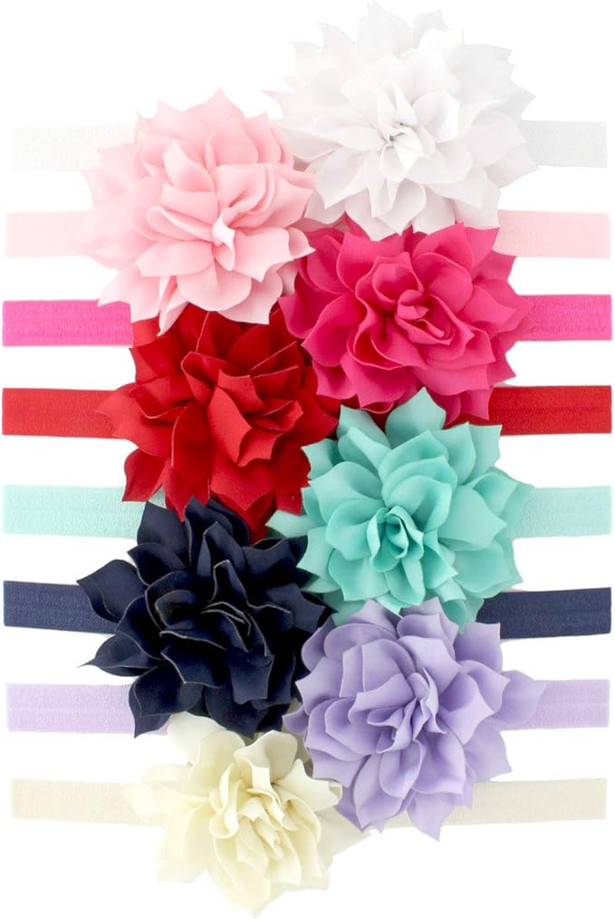 My Lello Petal Flower Headbands Baby - Girls - Toddler Stretchy Elastic Pair