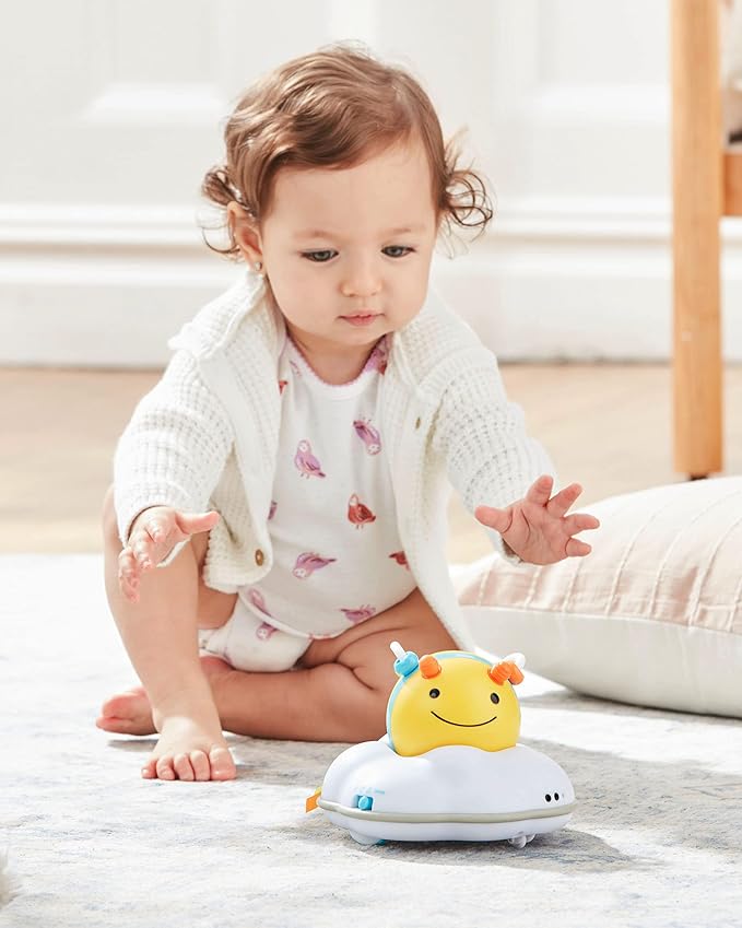 Skip Hop Baby Crawl Toys - 3-Stage Developmental Bee & Motion-Activated Musical Beetbox Ball