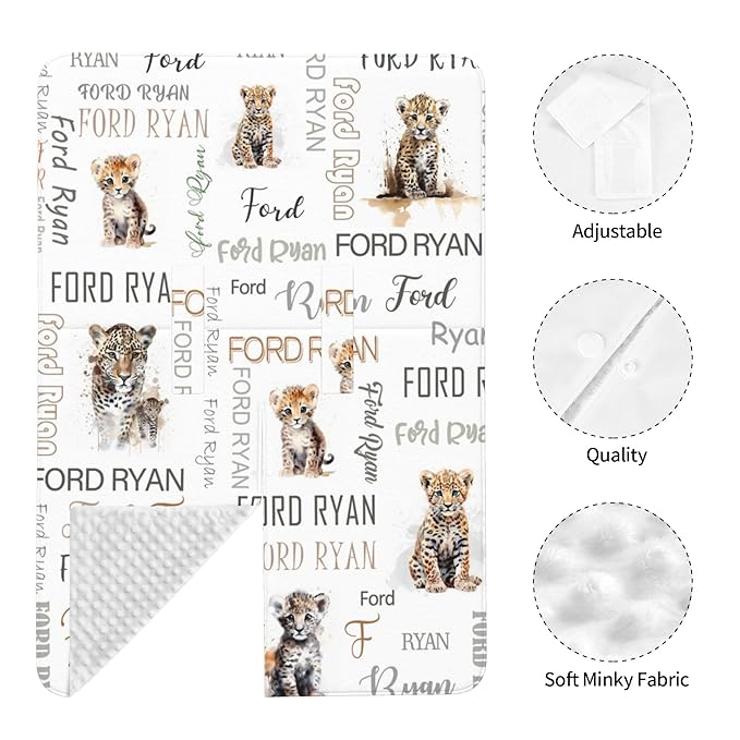 Personalized Winter Baby Car Seat Cover with Name Leopard Winter Car Seat Cover for Baby Seat or Stroller Custom Infant Car Seat Covers Minky Blankets Nursing Cover Breastfeeding Scarf