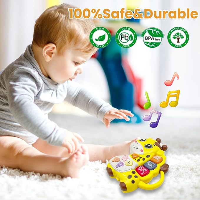 Baby Piano Toy, 6-12 Months Light Up Music Baby Toys for 0 3 6 9 Months, Early Learning Educational Boys Girls Gifts (Giraffe)