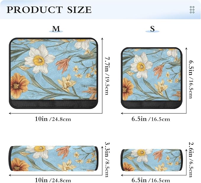 Car Seat Belt Pads 2 Pack Breathable Baby Seat Shoulder Strap Cover for Adults Youth Kids S Autumn Flowers Flower Daffodil Gladiolus Blue