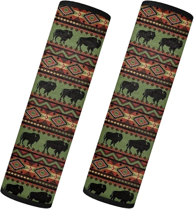 Seat Belt Cover Pad 2 Packs Car Seat Strap Covers Boho Pattern Non Slip Seatbelt Shoulder Pad Suitable for Car Seat Belt Backpack Shoulder Bag Birthdays Gifts Father