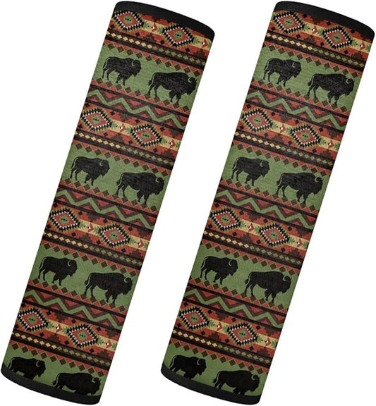 Seat Belt Cover Pad 2 Packs Car Seat Strap Covers Boho Pattern Non Slip Seatbelt Shoulder Pad Suitable for Car Seat Belt Backpack Shoulder Bag Birthdays Gifts Father