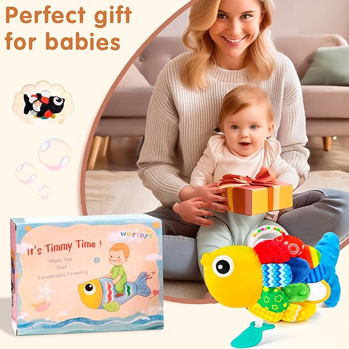 weirtoya Baby Rattles Teething Toys 3-6 Month, Baby Toys for 0-6 Months Infant Toy Sensory Toys with Beads Grasping Shaker, Tummy Time Toys for 0-3 Months, 3-6, 6-12 Months