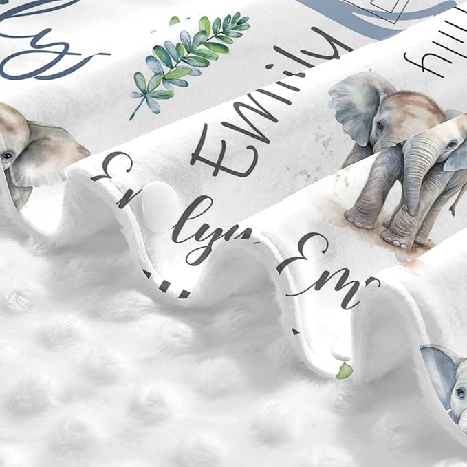 Personalized Winter Car Seat Covers for Babies with Name Elephant Minky Baby Car Seat Cover for Boys Girls Custom Infant Carseat Covers Baby Blanket Nursing Cover Breastfeeding Scarf