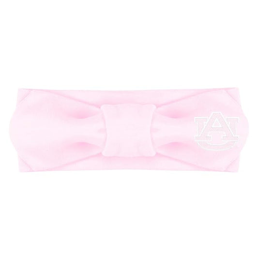 Creative Knitwear Auburn Tigers Infant Girls Pink Solid Hair Knot Headband Embroidered Logo - Size Newborn - 4T