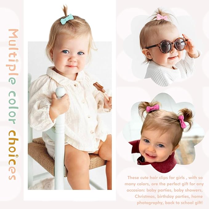 48PCS 2inch OAOLEER Girls Hair Clips and Pins - Fully Lined Bows Alligator Clips for Infants and Toddlers, 24 Colors in Pairs (Style B-48pcs)