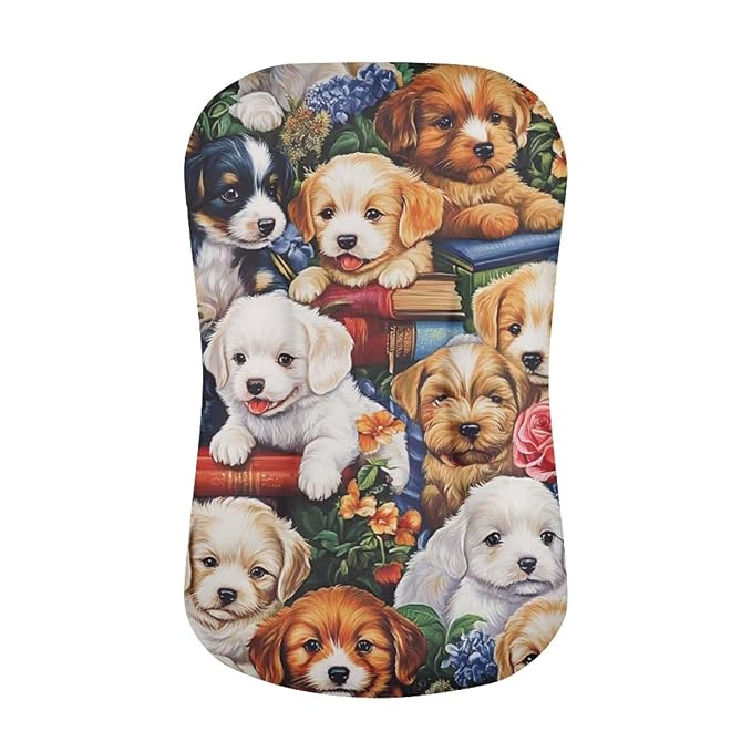 Puppy Dog Longer Cover for Baby Boys and Girls, Cute Dogs Snuggle Me Covers for Newborn Infant Nest Slipcover, 21.3“ X 31.5”