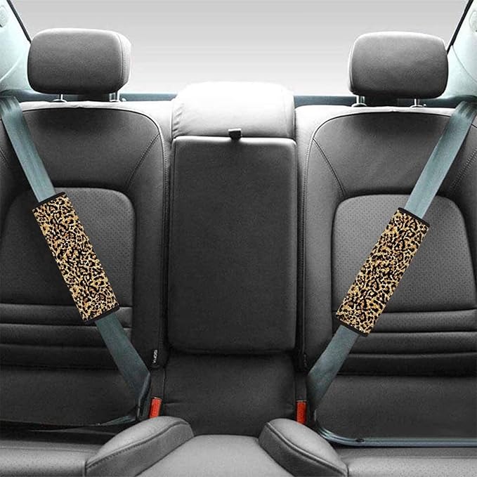 Seat Belt Cover Pad for Kids 4 Pack Car Seat Shoulder Strap Pads Seat Belt Pad Cheetah Print Car Accessories Carseat Straps Covers Shoulder Strap Cushion