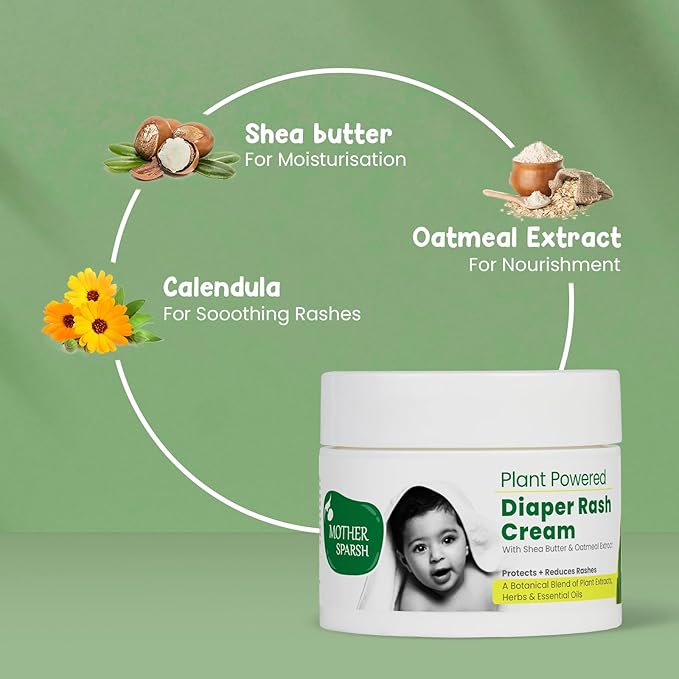 Mother Sparsh Plant Powered Diaper Rash Cream for Babies, 50 gm