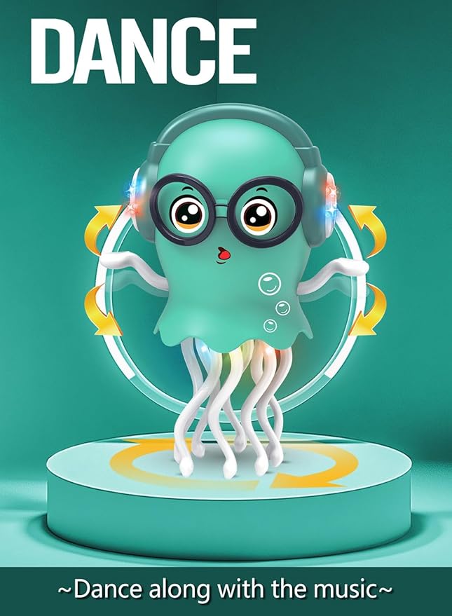 Dancing Jellydancer Baby Toy, Crawling Infant Tummy Time Toy,Dancing Loud Music Crawling Walking Toys for 3 4 5 6 7 8 Year Old Kids Boy Girl Birthday Gifts, Interactive Relax Fidget Gifts