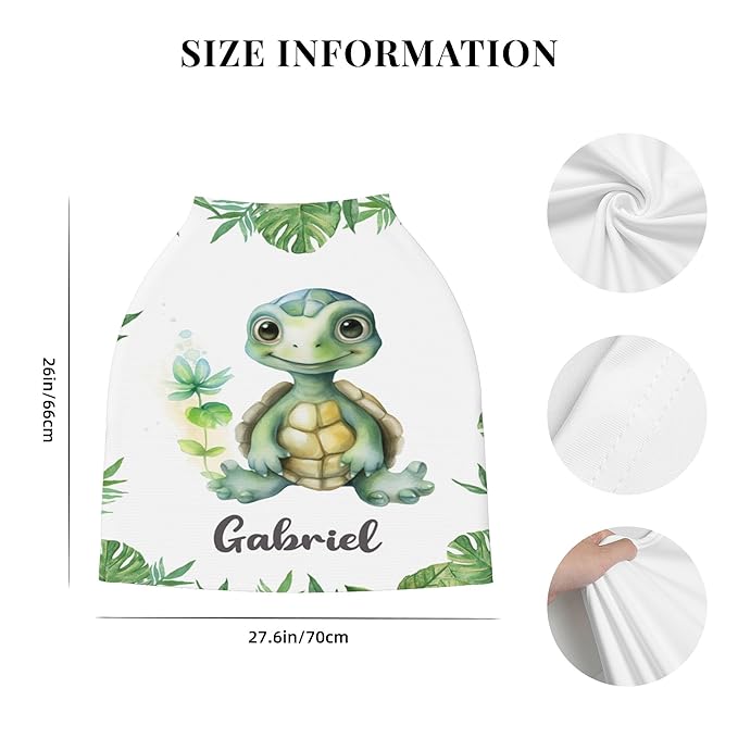 Personalized Car Seat Covers for Babies with Name – Multi-use Breastfeeding Cover Custom Turtle Carseat Canopy Cover, Infant Stroller Covers for Boys and Girls