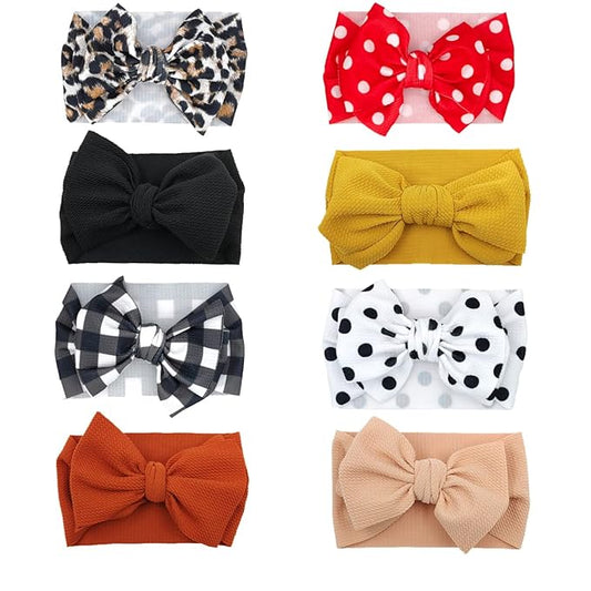 Baby Headbands for Girls Nylon Hair Bows Turban Knotted Headwraps for Newborn Infant Toddlers Kids (PR-24)