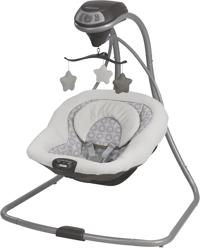 Graco Simple Sway Baby Swing, Side‑to‑Side Sway, Infant Swing with 6 Speeds, Vibration, Abbington