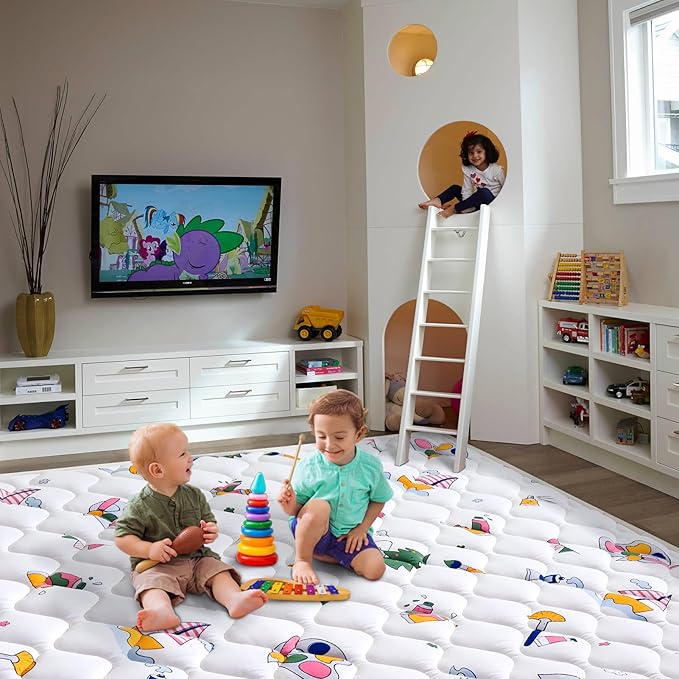 Baby Play Mat - 79" X 71",Premium Thicker Foam One-Piece Machine Washable, Extra Large Anti-Slip Soft Cushioning Foam Playmats for Babies and Toddlers, Foldable Baby Crawling Mat for Playpen