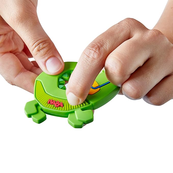 HABA Silicone Teethers for Babies 6-18 Months - Crocodile Design Silicone Teether Ring and Grasping Toy for Safe Sensory Development - Dishwasher Safe Baby Essentials