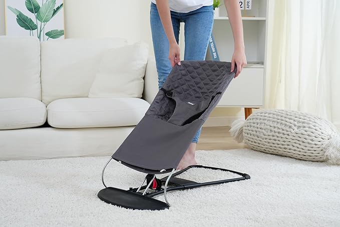 Fabric seat for Bouncer Belltop Compatible with BabyBjörn Bouncer: Soft & Bliss. Cover for Baby Bouncer (seat): Hypoallergenic & Breathable. Seat for Baby Swing: Ergonomic (Grey)
