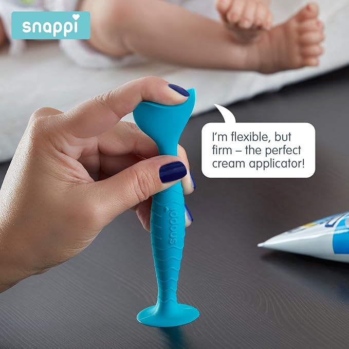 Ergo Brush Diaper Cream Applicator for a Baby Bum | Medical-Grade Silicone Diaper Rash Cream Bottom Brush Keeps Hands/Fingernails Clean (Cardinal Red)