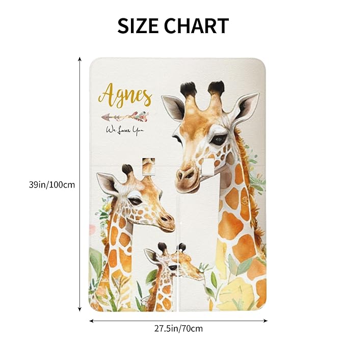 Personalized Winter Carseat Cover for Baby Custom Name Car Seat Canopy for Newborn Baby Boys Girls 2 in 1 Mom Nursing Breastfeeding Covers Giraffe Minky Baby Carrier Stroller Covers