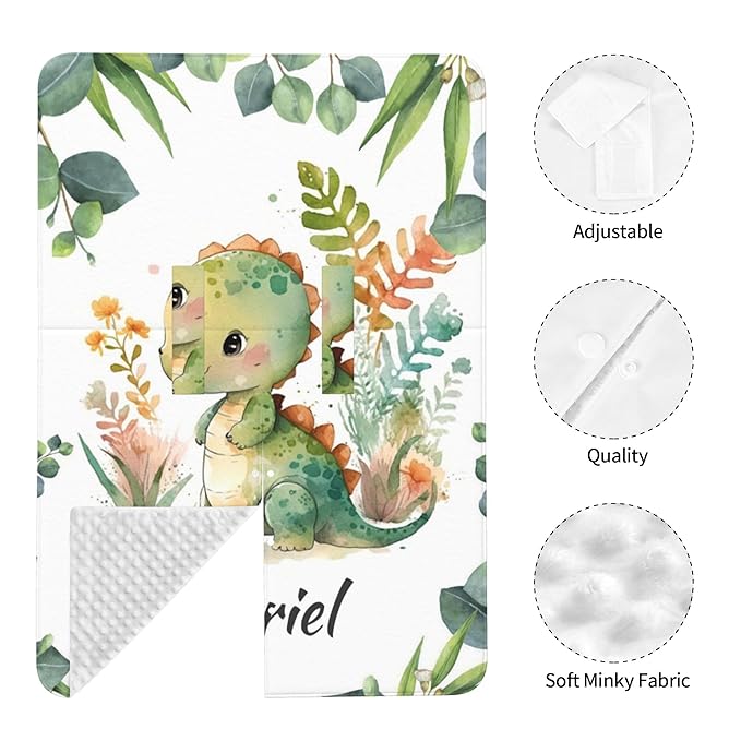 Personalized Winter Carseat Cover for Baby Custom Name Dino Car Seat Canopy for Newborn Baby Boys Girls 2 in 1 Mom Nursing Breastfeeding Covers Dinosaur Minky Baby Carrier Stroller Covers