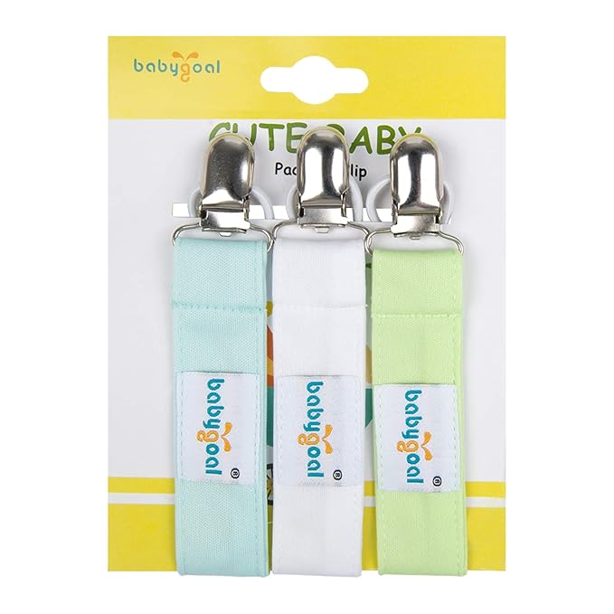 babygoal Baby Neutral Pacifier Clips, 6 Pack Pacifier Holder Clip for Boys and Girls Fits for Most Pacifiers and Binkies