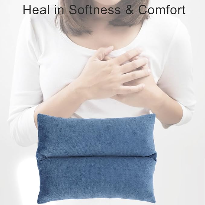 Little Port Pillow Heart Surgery Pillows for Chemo Port After Open Heart Surgery Recovery Gifts Bypass Pacemaker Must Haves Protector Cushion Minky Dot Denim Blue