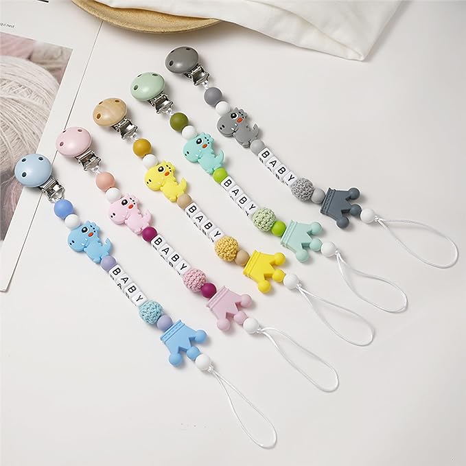 Custom Pacifier Clip with Customized Name Customized Stroller Clip Holder with Name Personalized Pacifier Holder